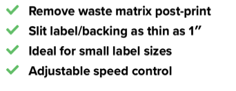 zaplabeler afinia SMR-100 Slitter/Rewinder with Matrix Removal checklist